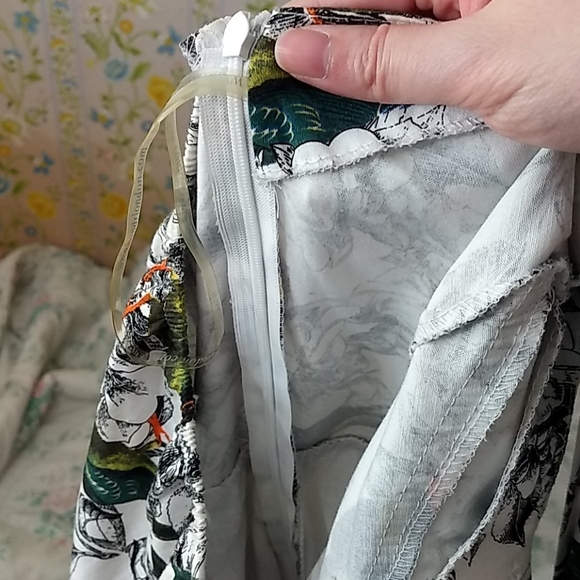 Festive Black White Print Halter Dress - Picture 13 of 13